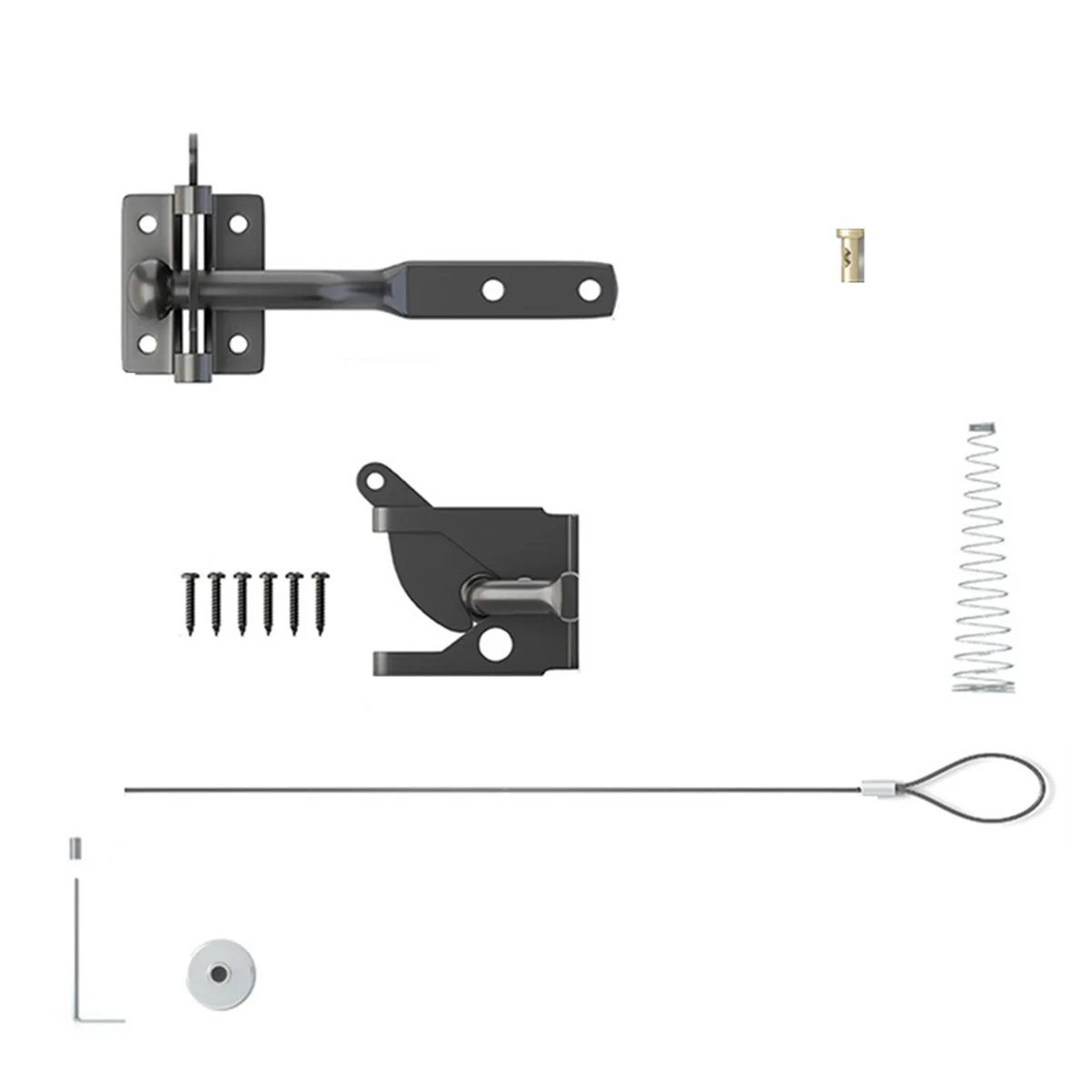 Y06A Self-Locking Gate Latch Carbon Steel Post Mounted Fence Gate Latch Heavy Duty Automatic Lever Latch