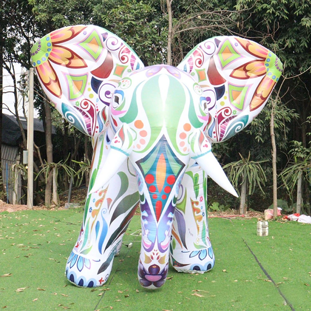 

Colorful Giant Inflatable Animal Inflatable Elephant With Led Lights Large Cartoon For Outdoor Advertising Parade Events Decor