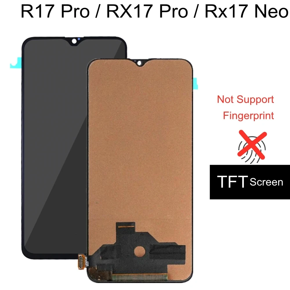 6.4\'\' LCD For OPPO R17 RX17 Pro Display Touch Screen RX17 Neo CPH1893 Digitizer Assembly Replacement Phone Repair 100% Tested