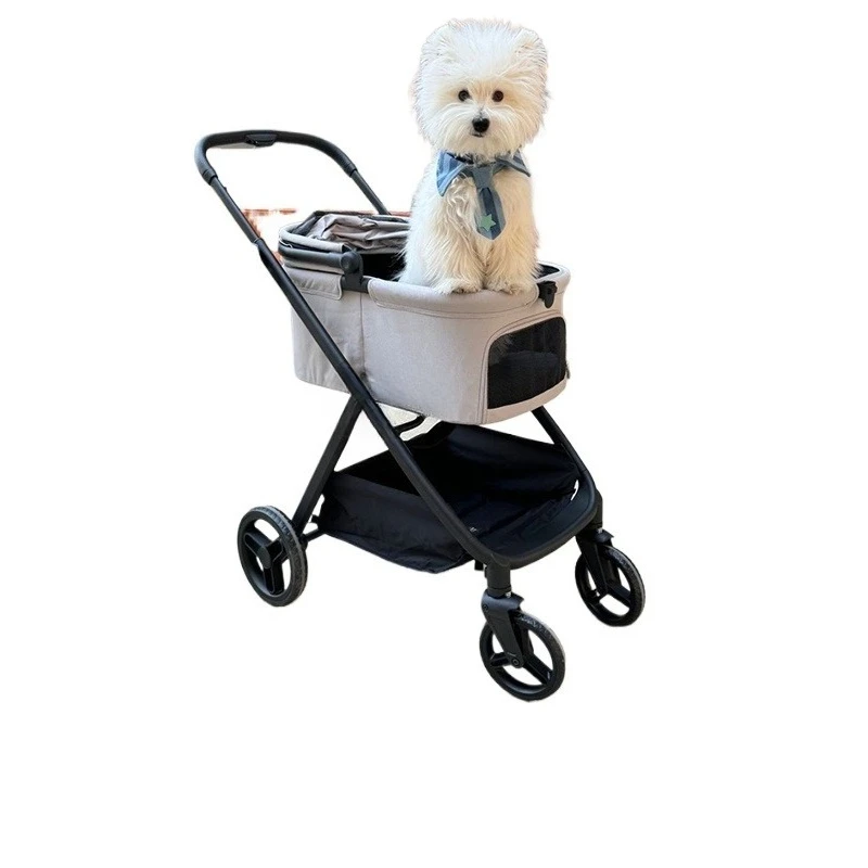 X5 pet cart, medium-sized dog, multi-pet cat, puppy, detachable basket, light and automatic folding