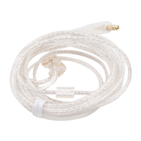 0.75mm 2 Pin Silver Plated Upgrade Cable Gold-plated Pin 3.5MM Headphone Cord for KZ ZAX/ASF/ASX/DQ6/AST/ZAS/EDX PRO/ZEX/ZEX PRO