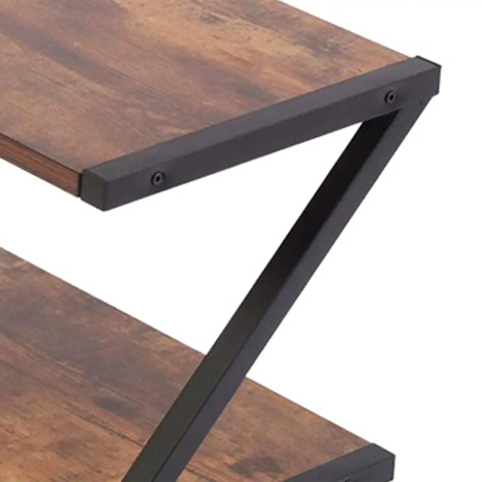 Desktop Printer Stand Bookshelf Rustic Sturdy Easy Assembly Wood 2 Tiers for Living Room Small Space Tabletop Home Fax Machine