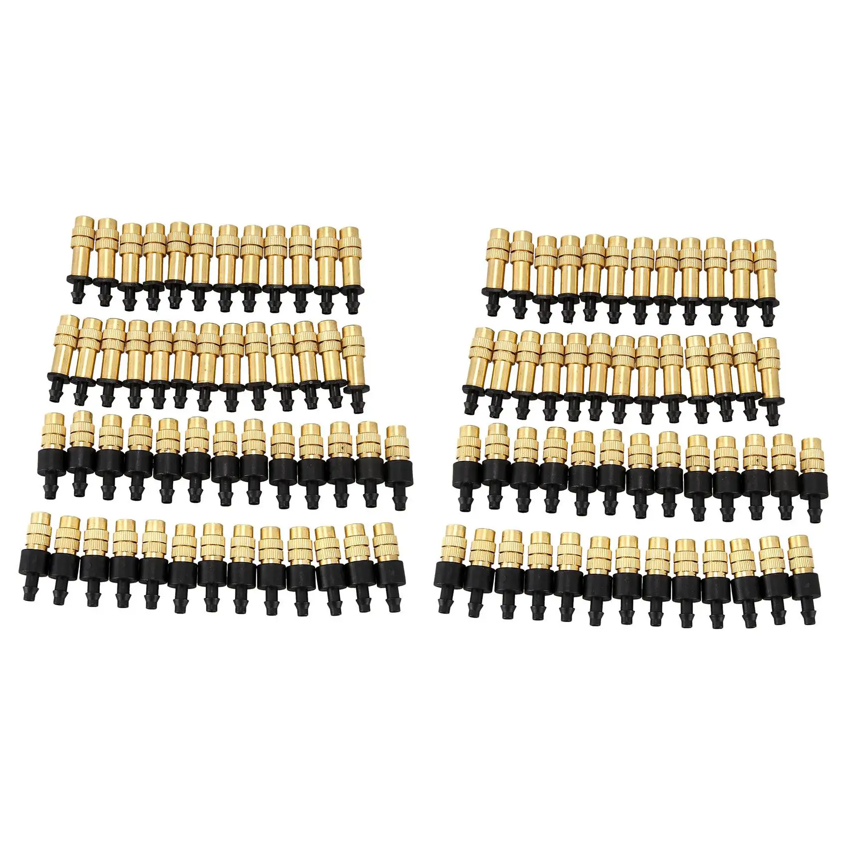AT63-100PCS Adjustable Sprayer Brass Misting Nozzle Atomizing Sprinkler For Mini Drip Garden Watering Irrigation Spray
