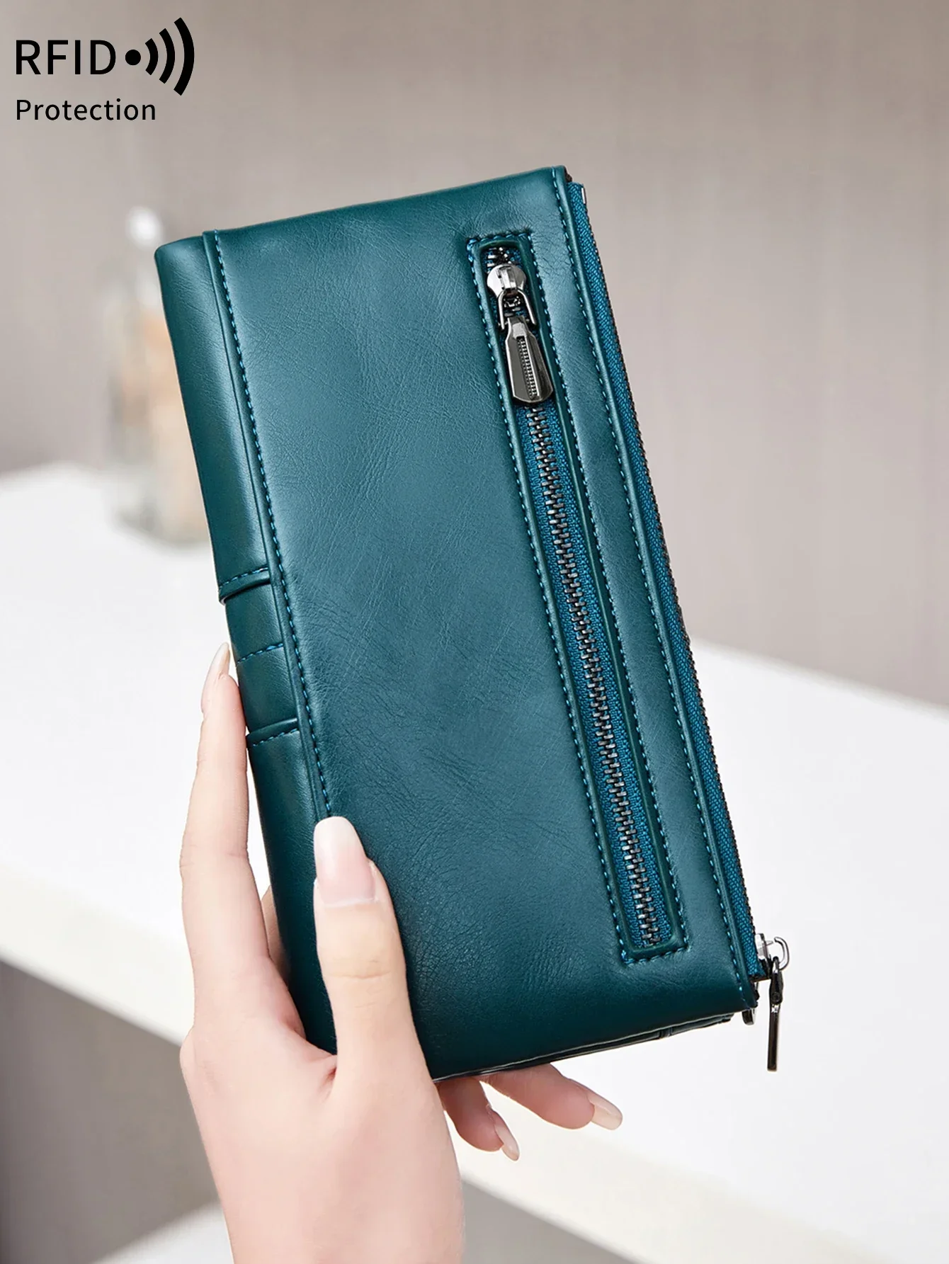 Fashion Women Wallet Vintage Folding Strap Double Zipper Pocket Short Card Holder High Quality LuxuryPortable Clutch Card Holder