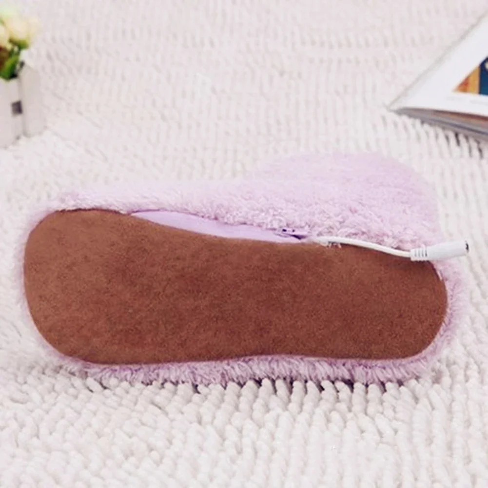 Winter USB Electric Heating Shoes for Women Men Comfortable Plush Foot Warmer Washable Heated Shoes Indoor Outdoor