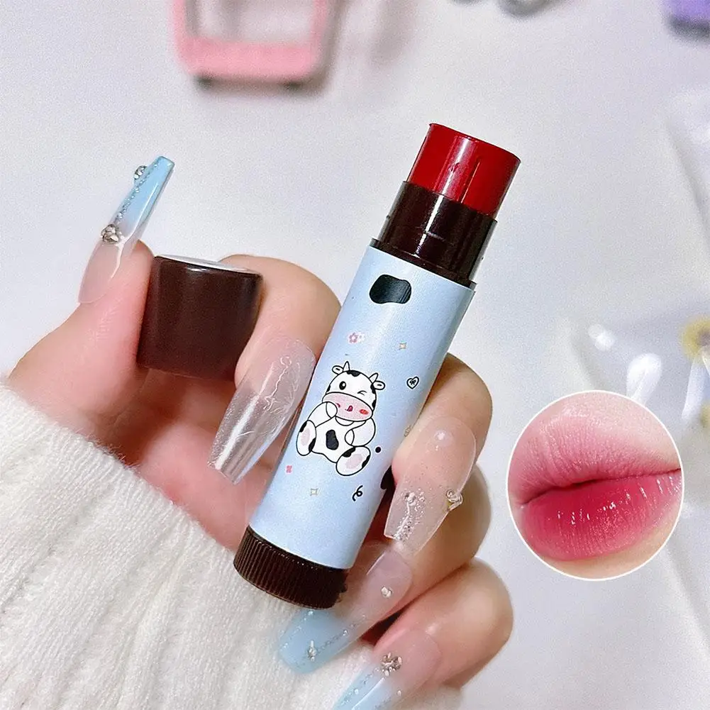 Moisturizing Cute Cow Lip Balm Long Lasting Nourishes Anti-drying Aging Lip Care Reduce Lipstick Lip Line Anti Lips Hydrati W6E9