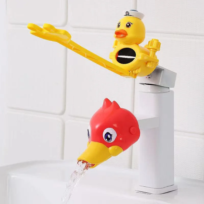 Children\'s Baby Nerdy Duck Faucet Extender Hand Wash Splash Proof Cartoon Guide Sink Extension Lengthening Toys