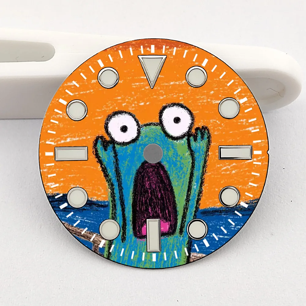 28.5mm Green luminous dial NH35 dial Men's watch replacement parts Color printed creative dial for NH35 Movement watch dial face