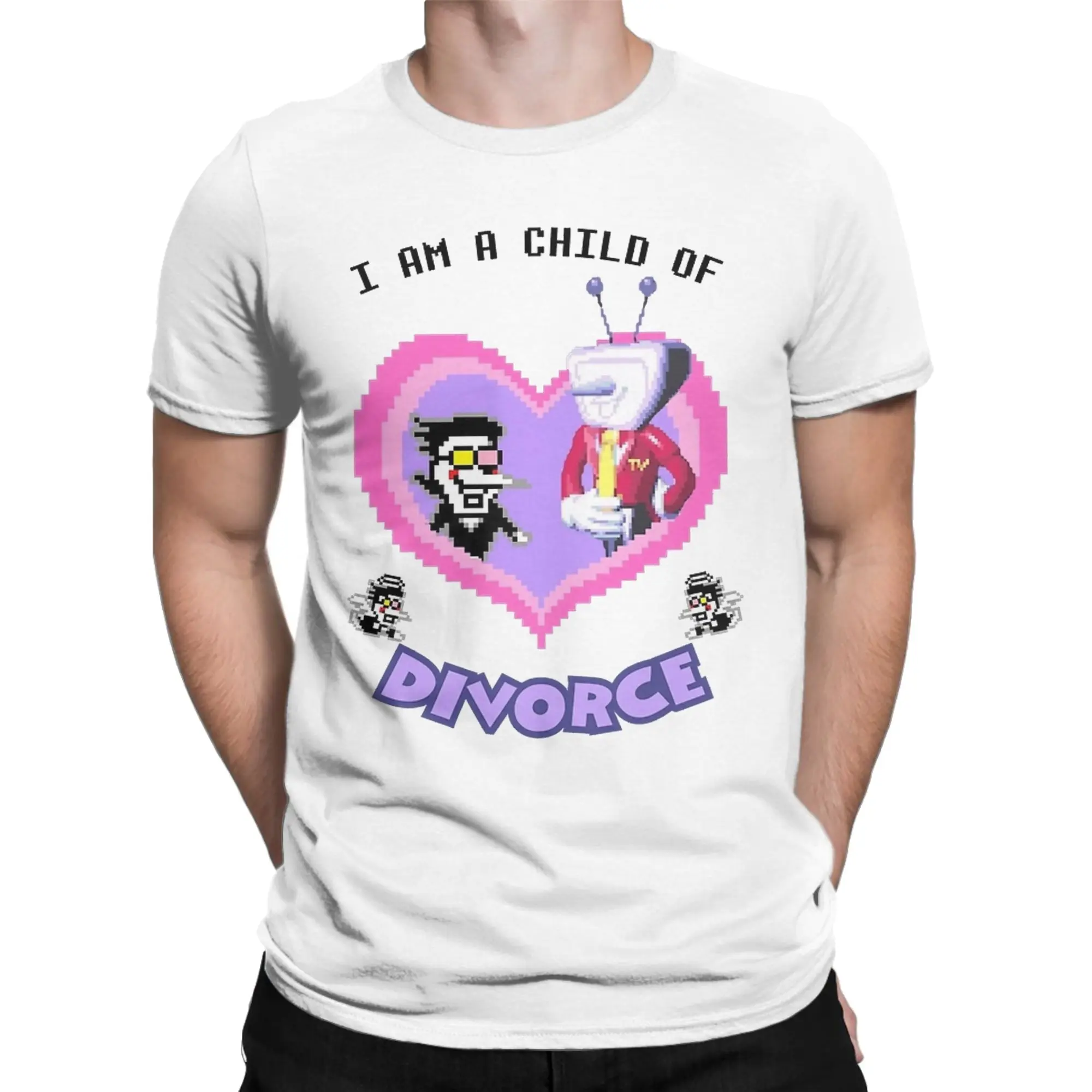 Men T-Shirts Spamton And Tenna Child Of Divorce Deltarune Funny 100% Cotton Tees T Shirt Round Neck Clothing Birthday Present