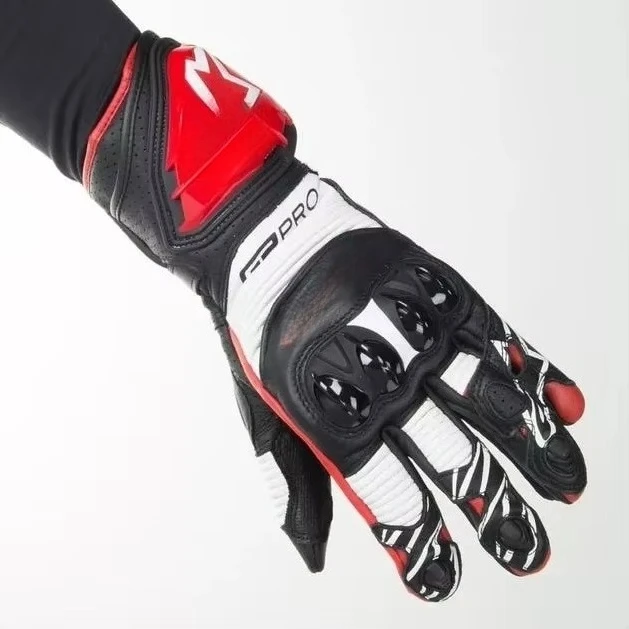 

New Motorcycle Gloves GPPROR 3 Leather Racing Moto Gloves Men Wear-resistant Genuine Motorcross Gloves Breathable Guantes Moto