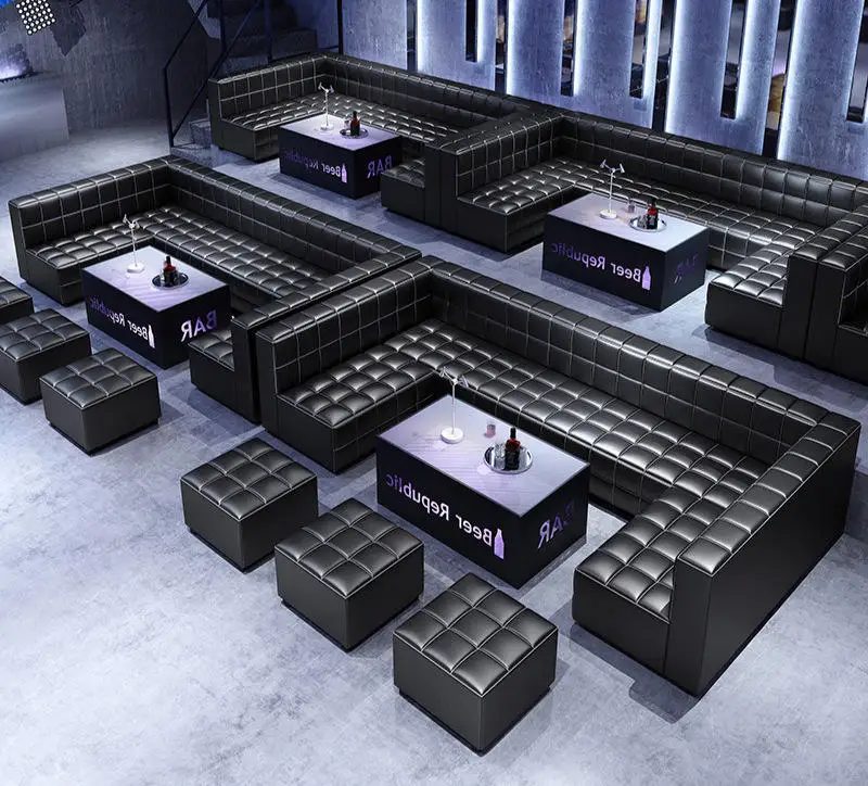 Bar Night Club Furniture Club Sofa modern KTV, disco, bar sofa stool and counter furniture, club long sofa set