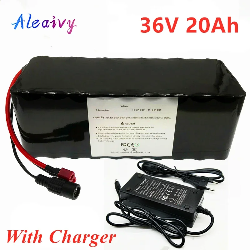 

36V Battery pack 10S4P 20AH Electric Bicycle Battery Built-in 20A BMS Lithium Battery Pack 36 Volt E-bike Bat tery + 42v Charger