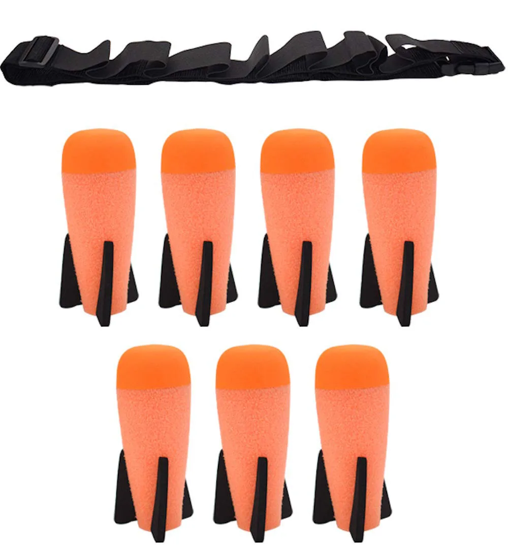 7 Pack Mega Missile Refill with Carrying Strap - Toy Rocket Launcher Ammo for Nerf N-Strike Elite Series