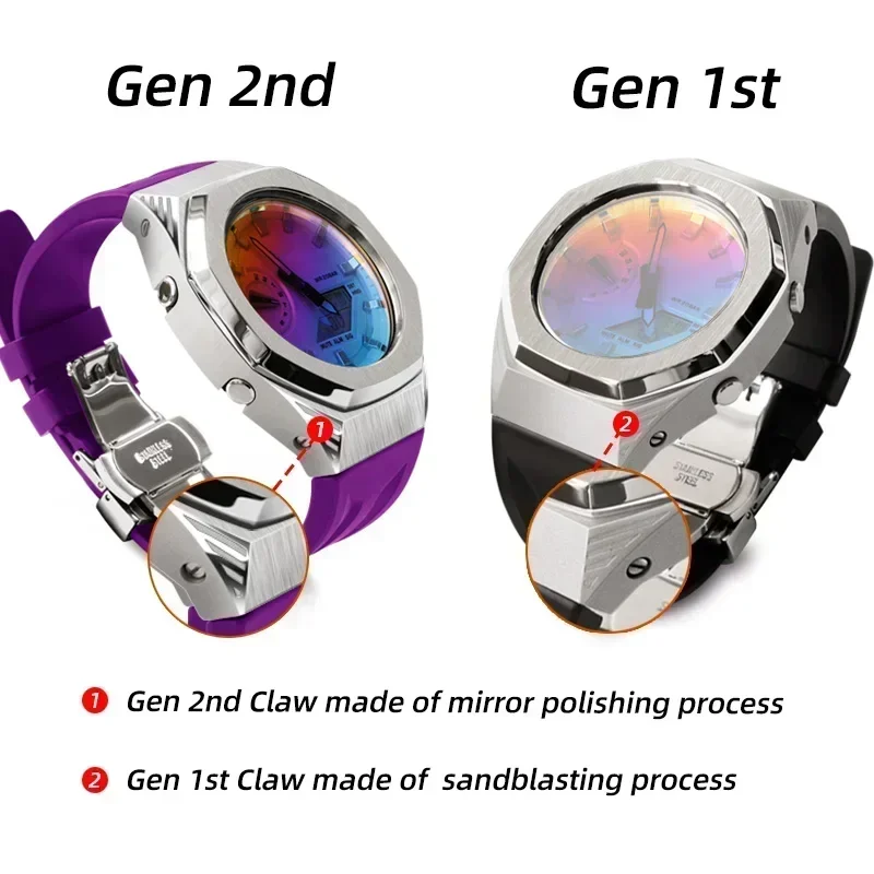 Modification Kit Gm 2100 Metal Case Kit Casioak Panther Dial Watch Bracelet for CASIO GA 2100 GAB2110 Bezel Rubber Band Watch