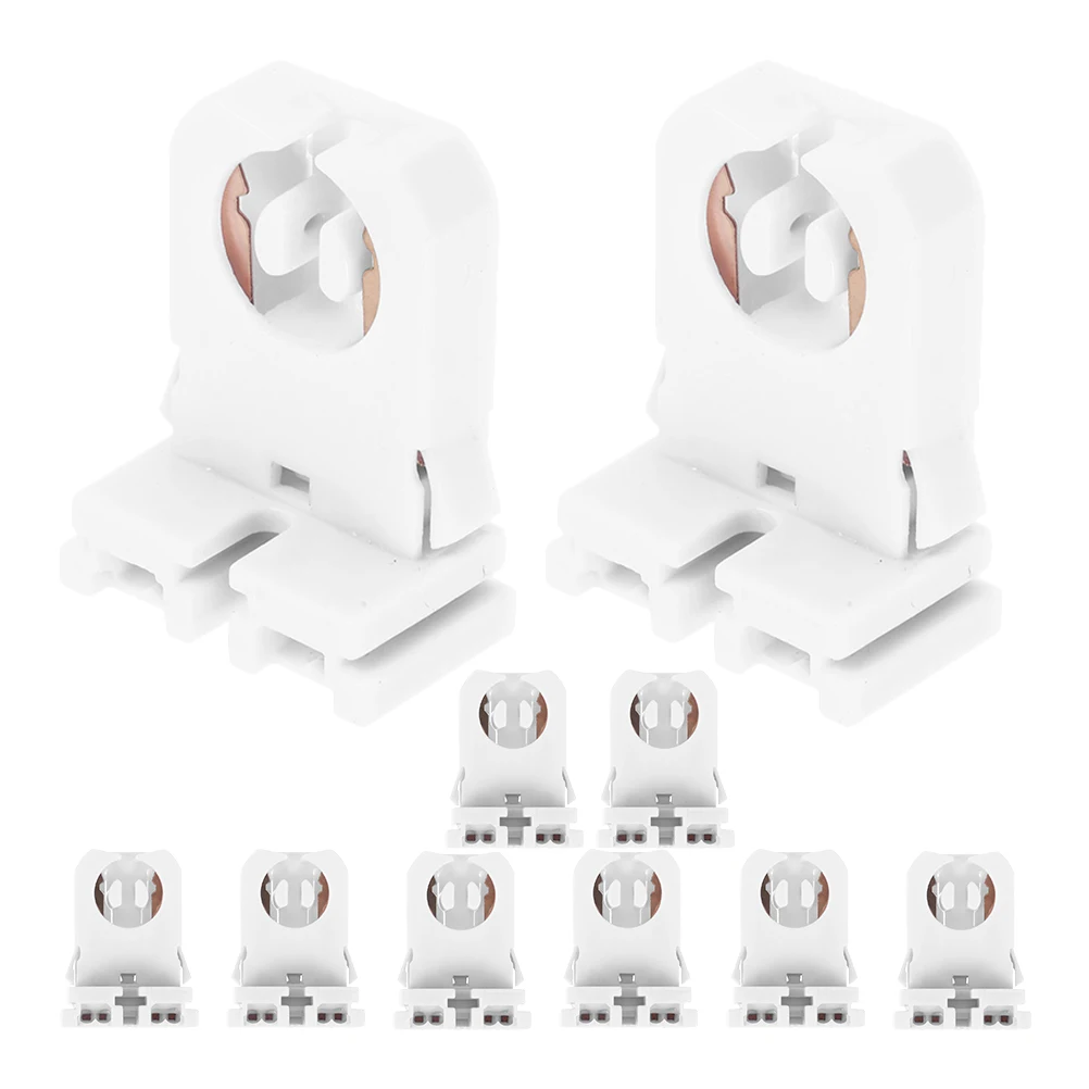 

10 Pcs Fluorescent Holder Light Socket Tube Bracket Adapter Replacement Lampholder Durable Safe Easy Installation