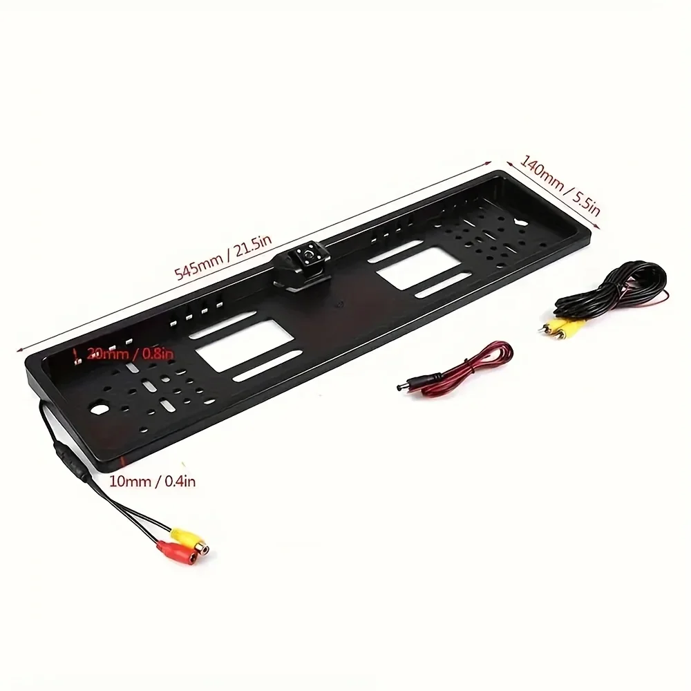 EU License Plate Frame Number Camera Rear View Backup Camera Night Vision for Parking and Reversing Fit European and UK Vehicles
