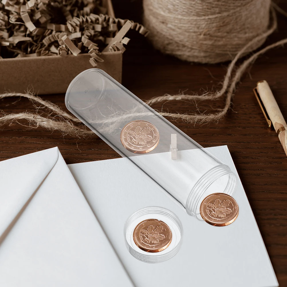 

10pcs 27mm Coin Storage Tube Clear Plastic Holder For Coin Collection Protectors Storage Container Tubes Collectibles