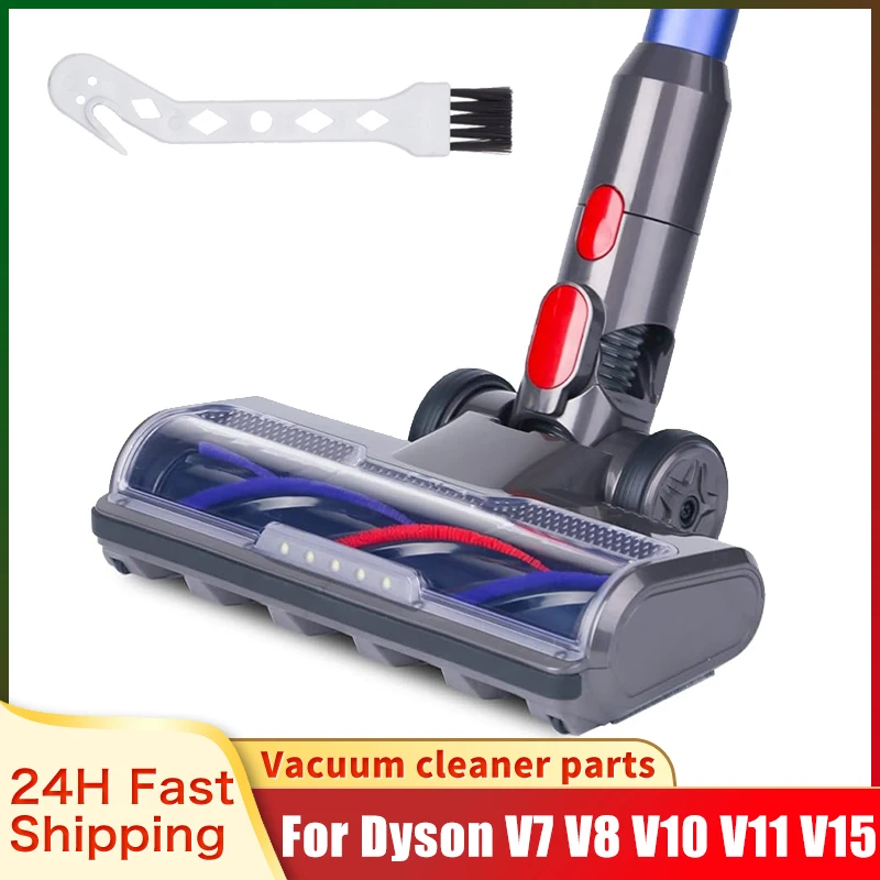 Brush Head Replacement Part For Dyson V7 V8 V10 V11 V15 Vacuum Cleaner Floor Nozzle with Front Lights for Hard Floors and Carpet