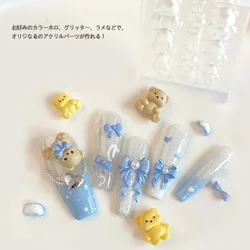 TSZS Flower Bear Butterfly 3D Acrylic Nail Mold DIY Silicone Snake Retro Rose Bow Nail Art Mold Manicure Tool