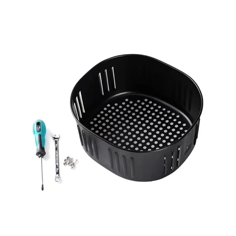 Air Fryer Pads Metal Air Fryer Tray Metal Baking Liners Metal Material Removable Inner Basket Suitable for Air Fryers 918D