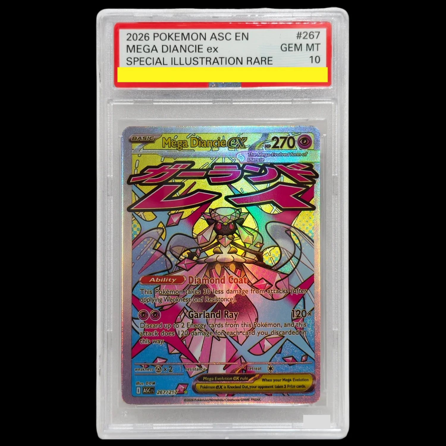 5 Style 2026 PKM ASC EN-ASCENDED HEROES #271 MEGA DRAGONITE Ex MEGA ATTACK RARE #269 MEGA GENGAR Grade 10 Collection Card