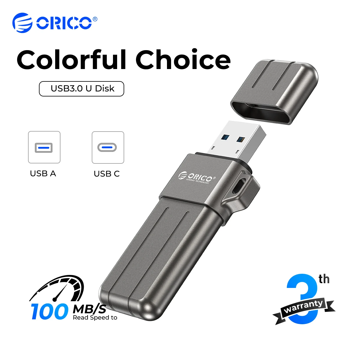 

ORICO USB 3.2 USB Flash Drives 32GB 64GB 128GB 256GB Pen Drive Memory Stick Metal U Disk Colorful Pendrive for Type-C USB A