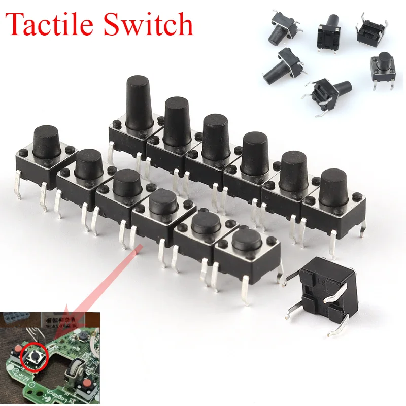 

6X6mm Micro Mini Interruptor Push Rock on Off Tactile SMD Switch Buttons Circuit PCB Board Electric Panel Toggle Switches 4 Pins