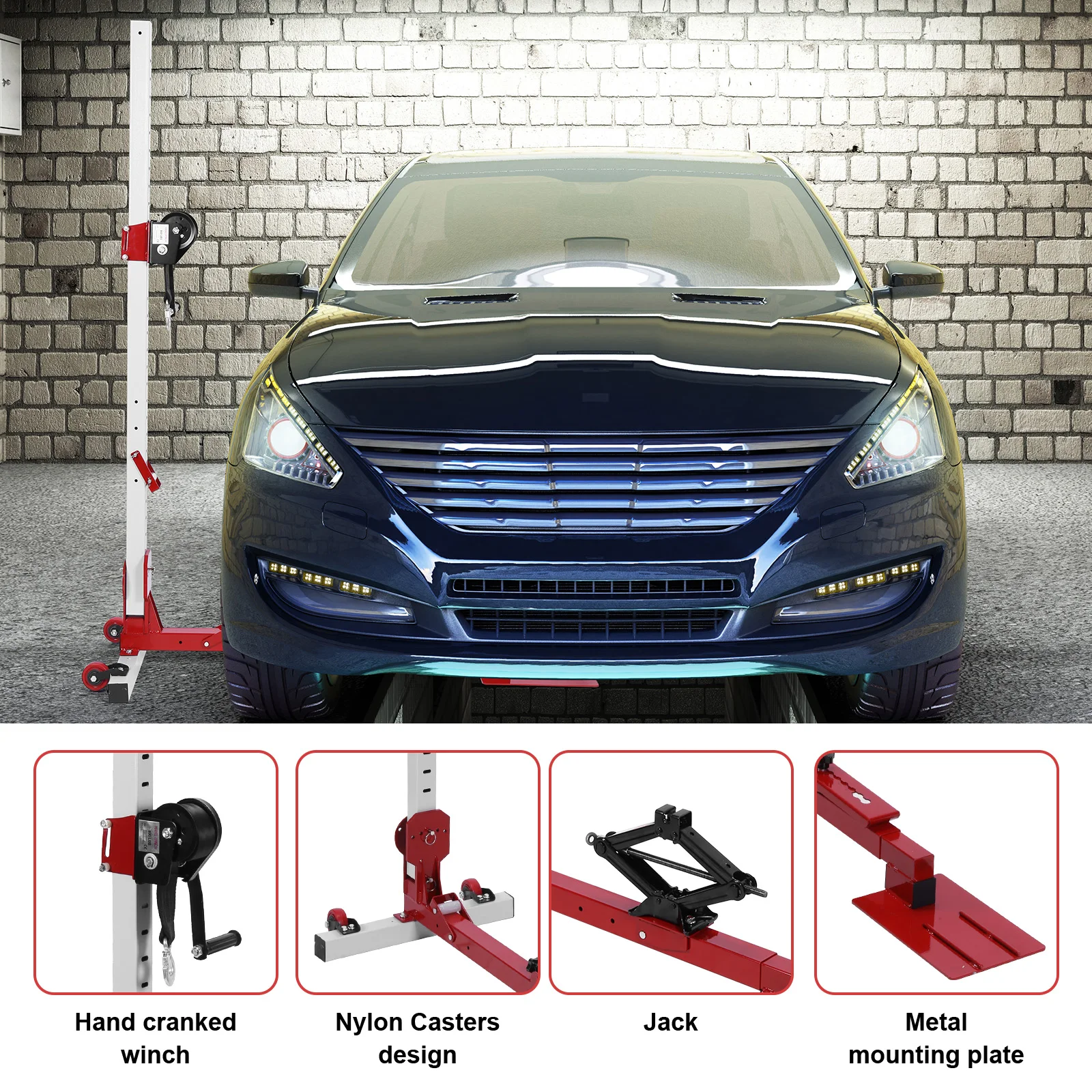 

Dent Repair Puller 3 in 1 with Nylon Casters Car Dent Pull Lever Bar 1322lbs Pulling Force for Repair on Fenders Sills Doors