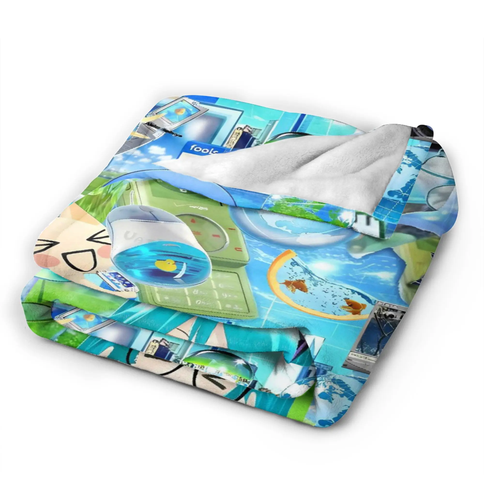 Frutiger Aero Super Soft Blanket  Camping Plush Bedding Throws Pattern Outdoor Flannel Bedspread Sofa Bed Cover