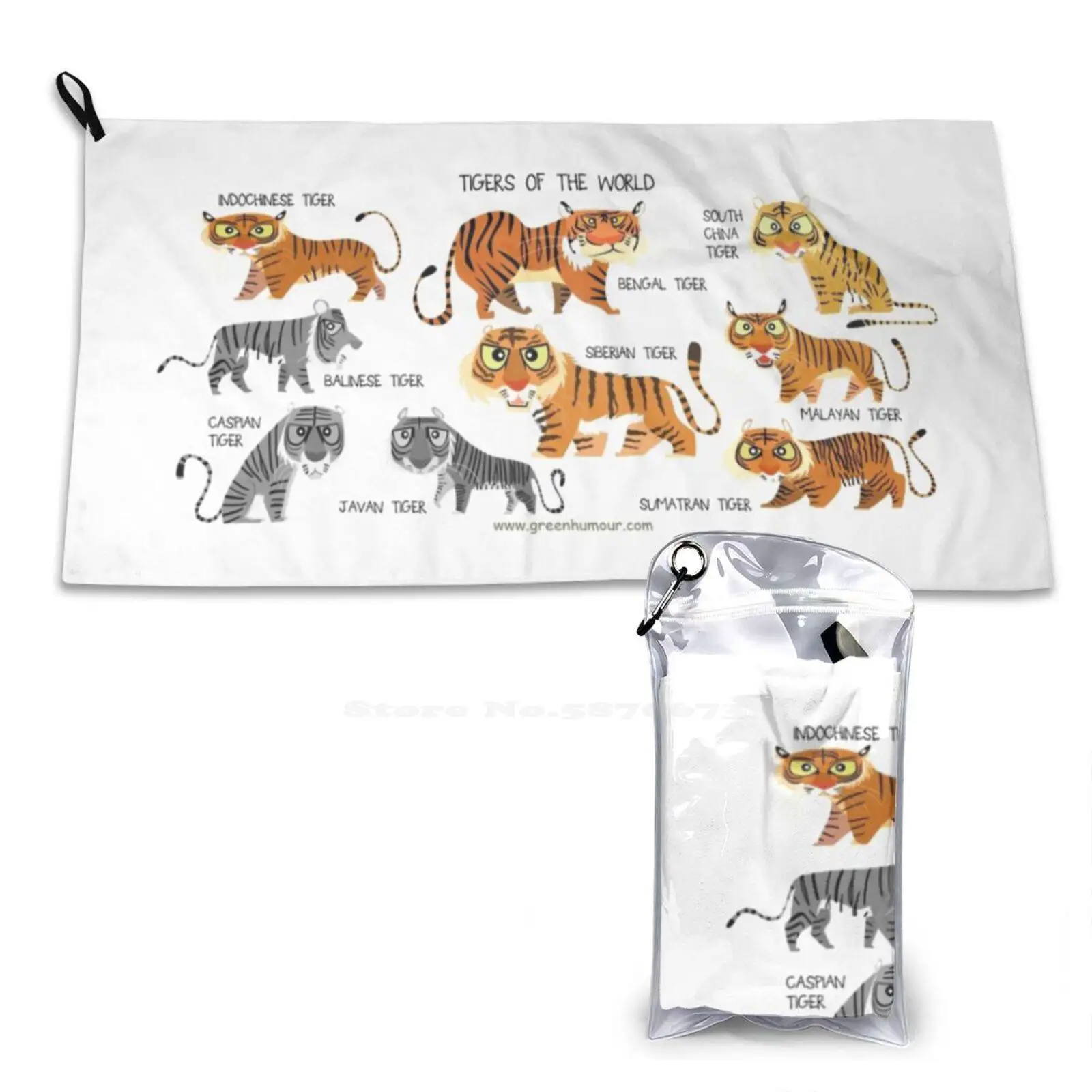Tigers Of The World Soft Towel Quick Dry Beach Towel Tigers Wildlife Animals Nature Biology Science