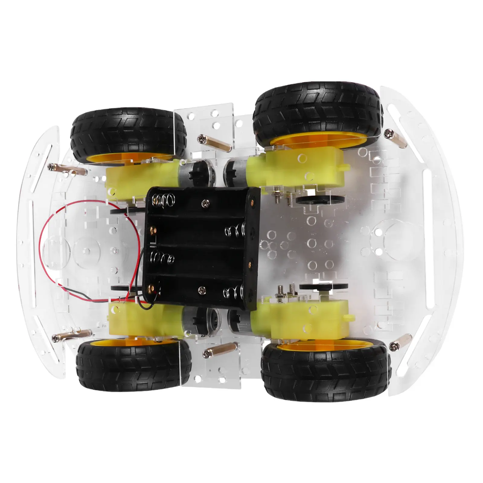 

Smart Robot Car Chassis Kit 4 Wheel Educational Kit for Beginners Hands on Robotics Tracing Obstacle Avoidance