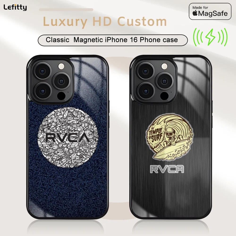 

Cool R-RvcaS Phone Case For iPhone 16 15 14 13 12 11 Pro Max Plus Mini Magnetic Magsafe Wireless Charging Cover