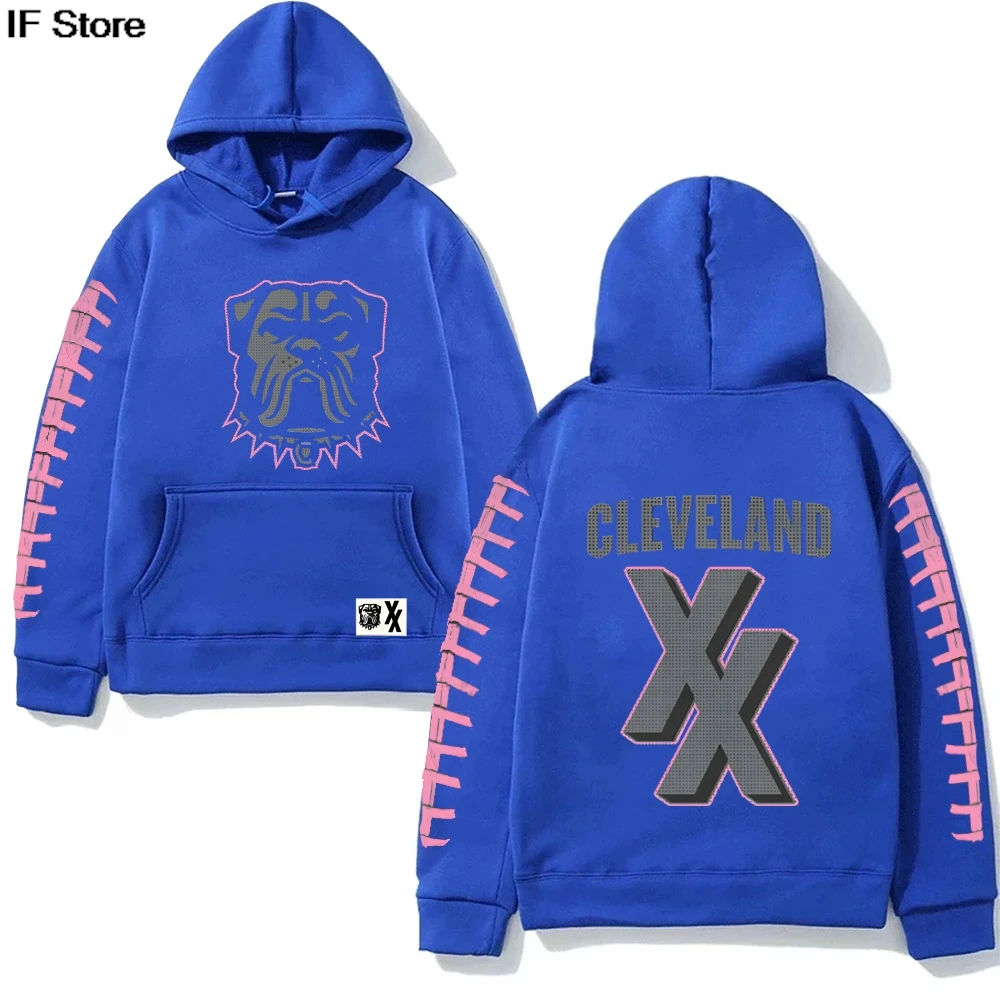 mgk x كليفلاند براون طويلة الأكمام هوديي لخريف/شتاء جديد الجرونج بلوزات فاسق ملابس طويلة الأكمام مقنعين البلوفرات #6