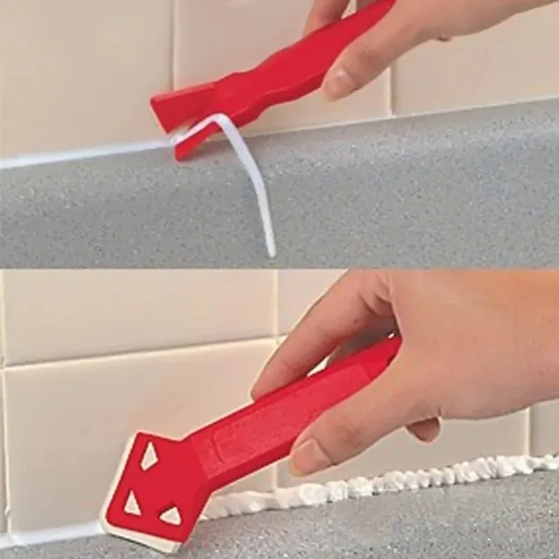 2 Pcs / Set Window Door Silicone Glass Cement Scraper Tool Caulking Finishing Sealant Grout Remover Silicone Spatula Tool