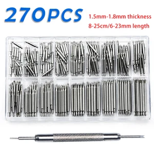 270pcs/establecer barras de resorte de acero sin tensión dié 1.5 mm/1.8 mm de longitud 8 mm - 25 mm/6 mm - 23 mm Correa de banda Correa Herramientas de reparación de relojes 12 mejores piezas de reloj de Gucci de ventas - №6