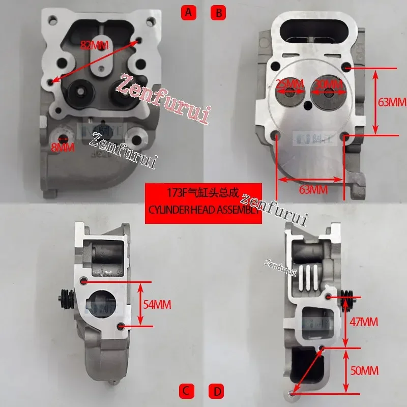 Air-Cooled Diesel Engine Accessories 173F 178F 186F 188F190F 192F 195F Gas Cylinder Head Cover Assembly