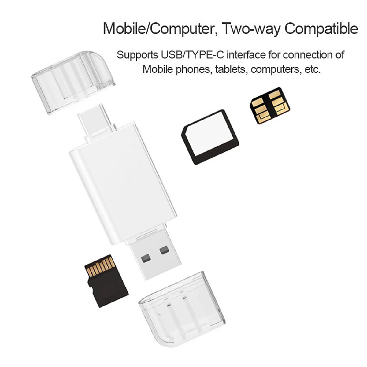 USB-C 타입 C USB 2.0-NM 나노 메모리 카드, TF 마이크로 SD 카드 리더기, 화웨이 휴대폰 및 앰프, 노트북용