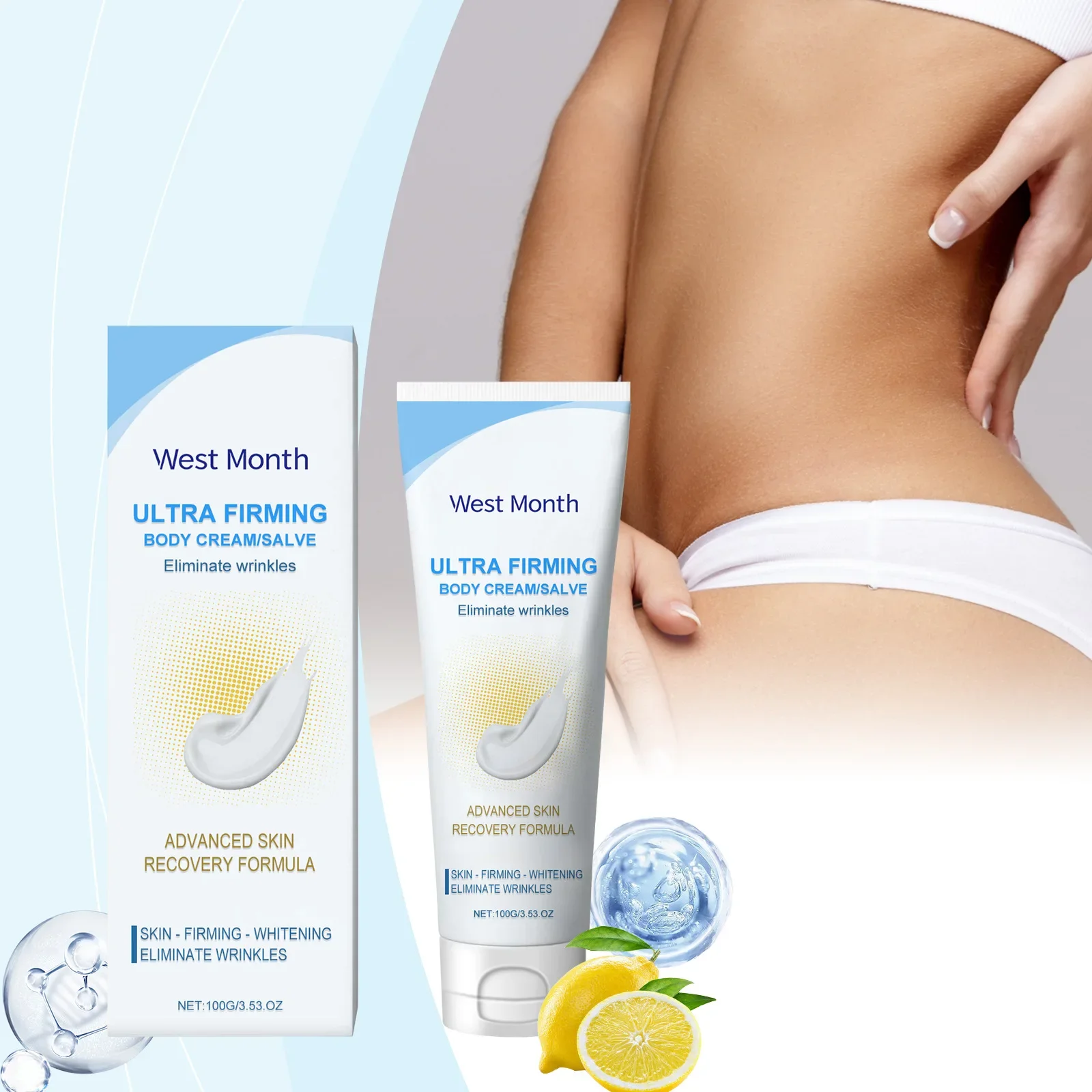 

Body Lotion, Firming Moisturizing Light Skin Lifting Body Skin Massage Body Lotion Reduce Fine Lines and Wrinkles 100g