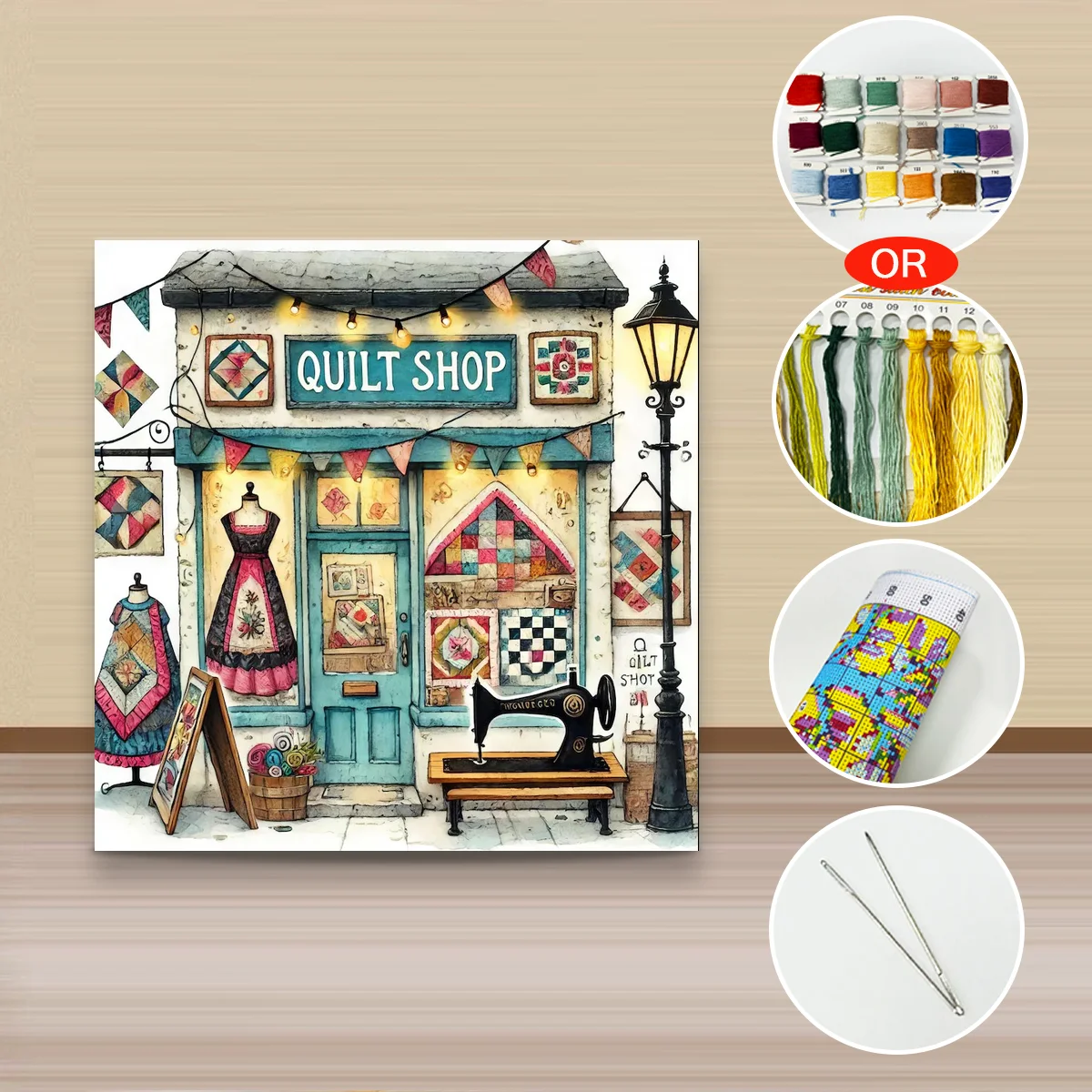 1 Stück 40x40 cm/15,74 Zoll, 11Ct/14Ct Kreuzstich-Set, DIY Valentinstagsgeschenk, Stickerei-Set für Festivals, Quilt-Shop – Detail 2
