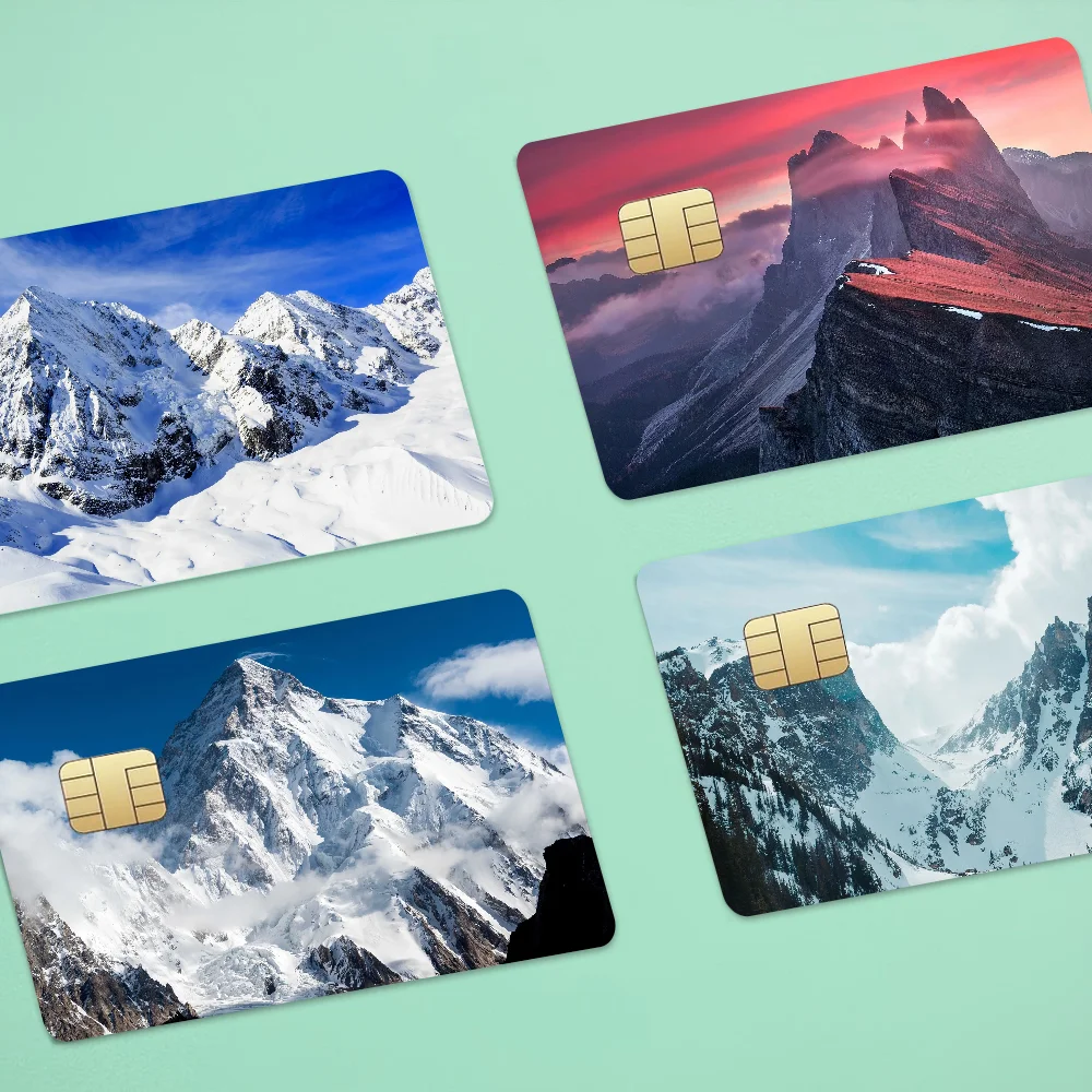 Sonw Mountains Anmie Sticker Film Skin Cover für Kreditkarte, Debit, Bankkarte vorne