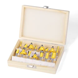 Shank Router Bit Set, corte reto Beading, fresa, corte de carboneto, ferramentas de madeira, 1 in, 4in, 1 in, 2in, 6mm, 8mm, 15PCs