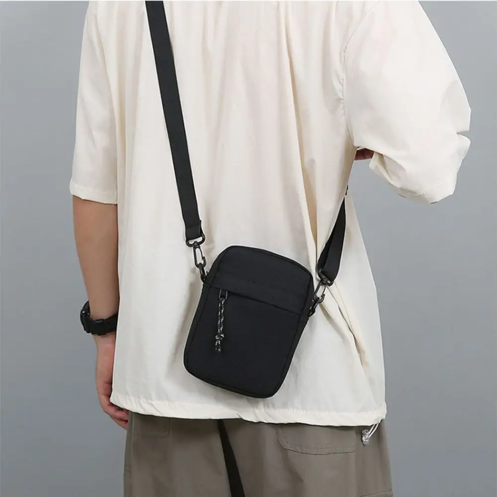 Messenger Sling Bags For Men Casual Canvas Small Zipper Crossbody Pouch Simple Small Crossbody Shoulder Bag Men Bag