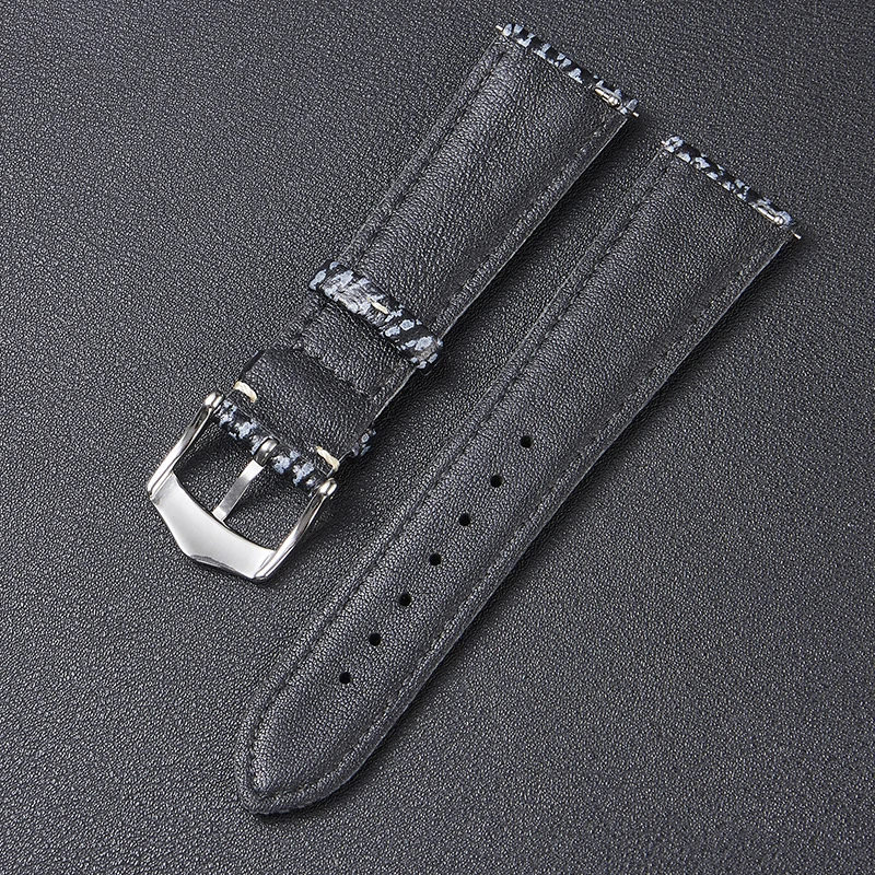 UTHAI Leather Strap 22mm 20mm 21mm 19mm 18mm Brand New Design Shark Pattern Wristband With Quick Release Spring Lever F19