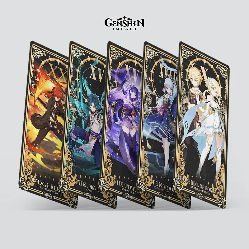 

22pcs Game Genshin Impact Tarot Card Zhongli Yae Miko Shogun Xiao Diluc Deck Board Entertainment Props Anime Cosplay Props Gift