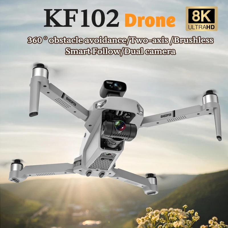 New KF102&KF108 Professional Drone 8K Dual Camera Dron FPV Wide Angle Shooting Drone RC Kids Toys Smart Obstacle Avoidance Flyer