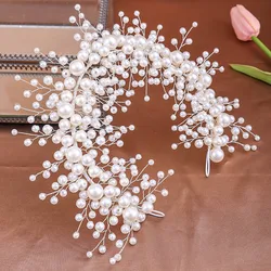 Trendy Pearl Handmade Headband Hairband Tiara For Women Party Prom Bridal Wedding Hair Accessories Jewelry Band Headband Gift