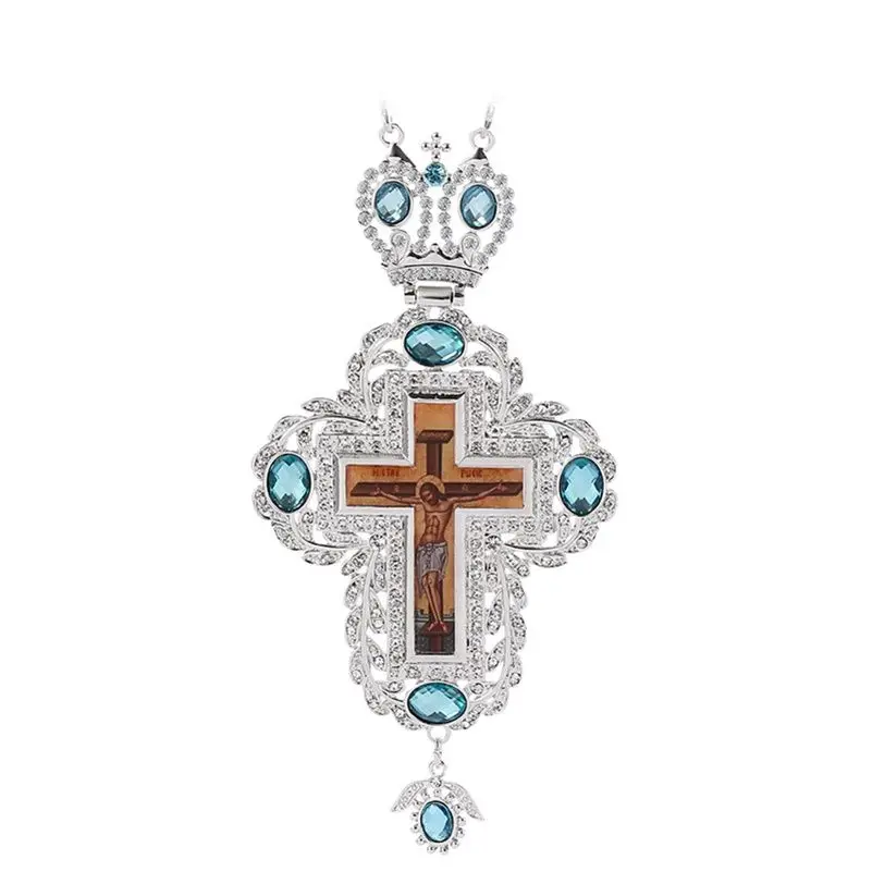 

Ожерелье с распятием священника, мужское винтажное простое ожерелье с распятием российского Иисуса, православный крест, христианское ожерелье с молитвенными аксессуарами