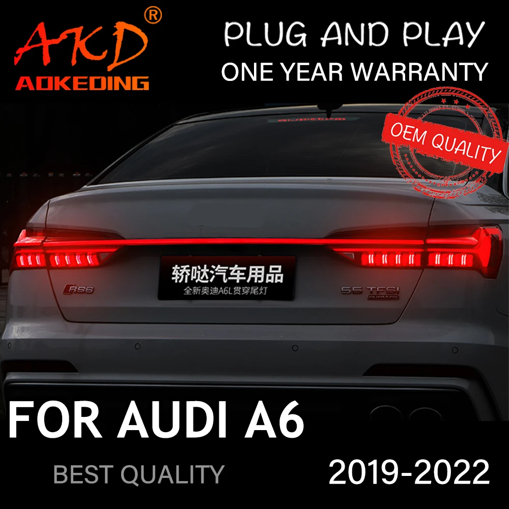 Tail Light For AUDI A6 C8 2019-2022 автомобильные товары Rear Lamp Hella LED Lights Car Accessories A6L Taillights