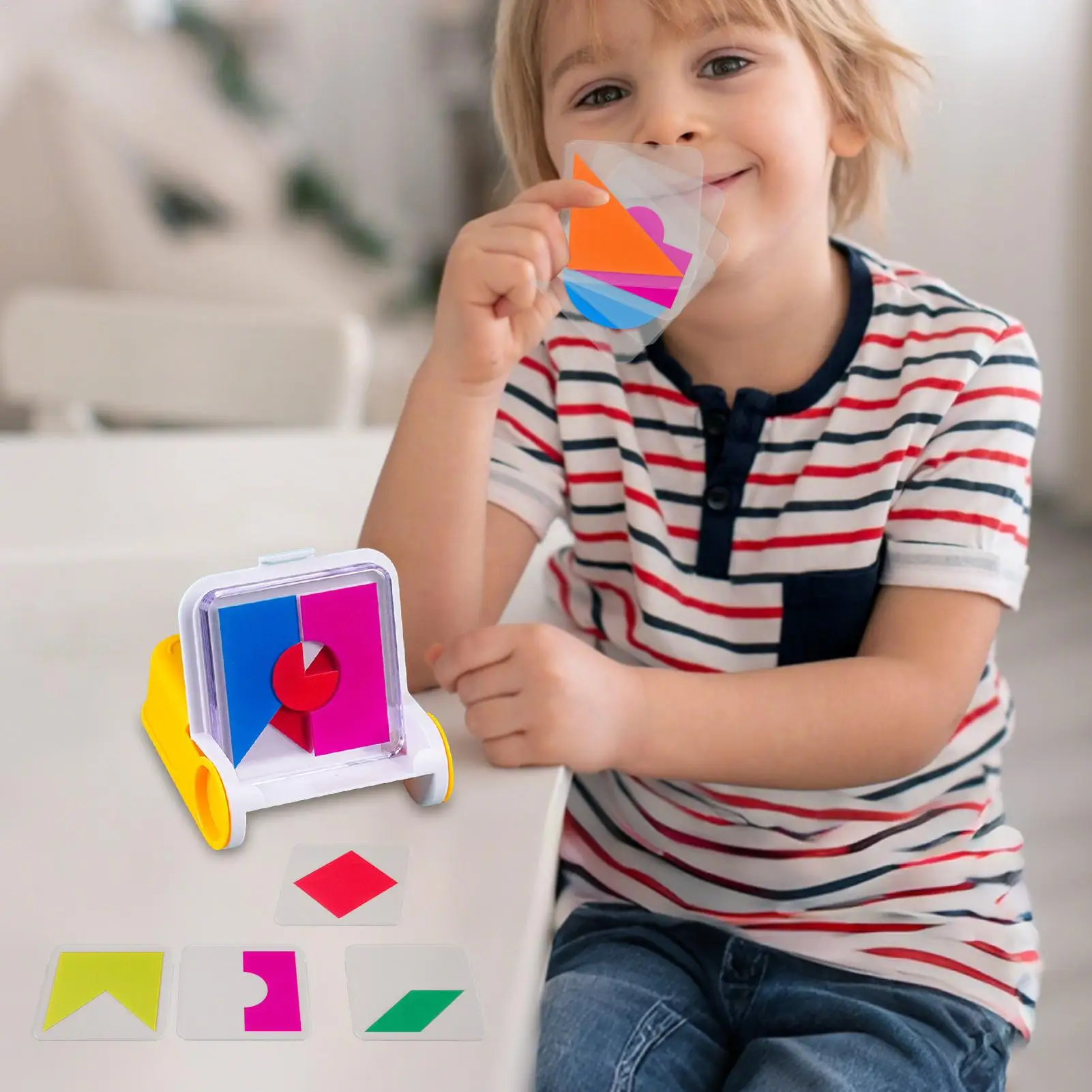 Quebra-cabeças geométricos para viagens, blocos de padrão de jogo de tabuleiro geométrico, formato colorido, brinquedos para escolas, viajando, creche
