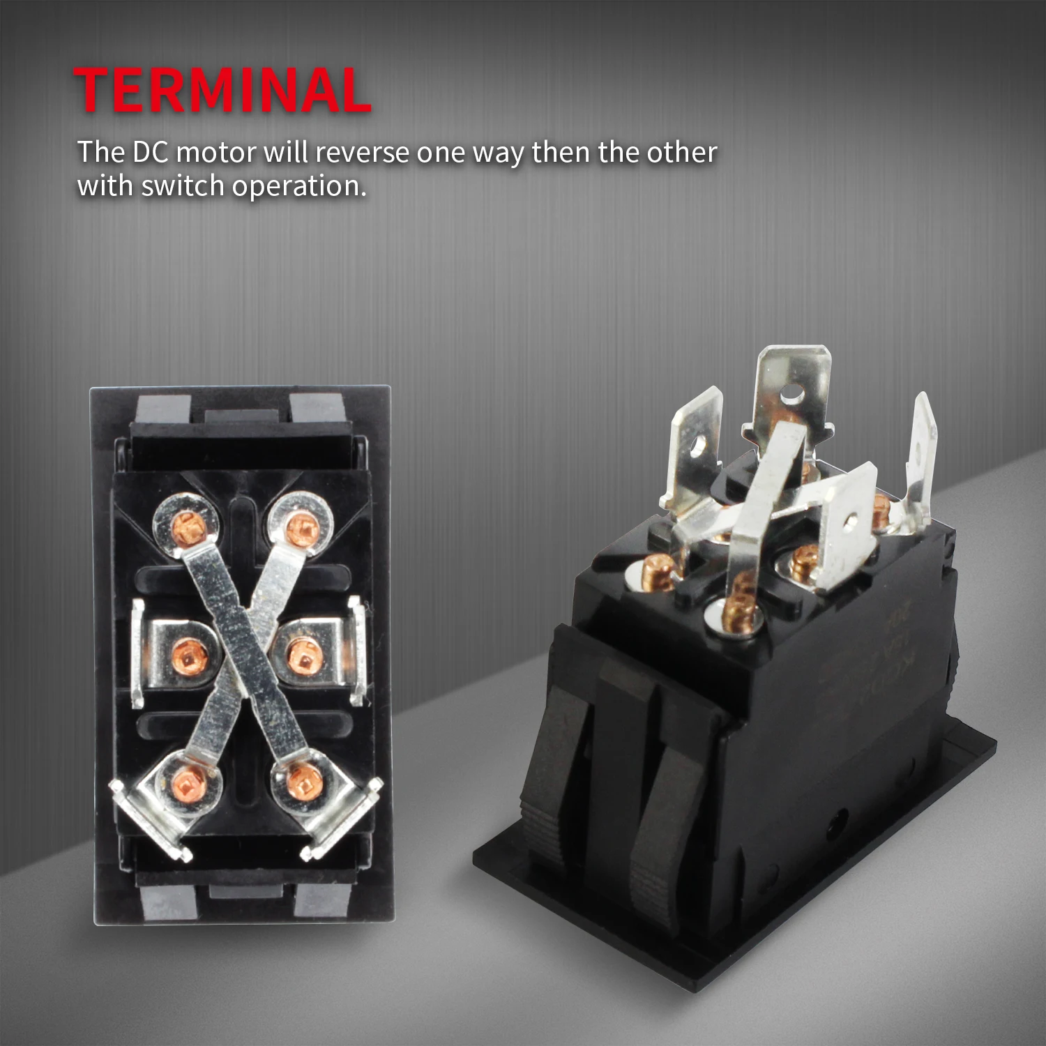 2PCS Reverse Polarity Rocker Switch Momentary 30A 12V Polarity Reversing Switch DPDT Motor Control For 5th Wheel Tongue Trailer